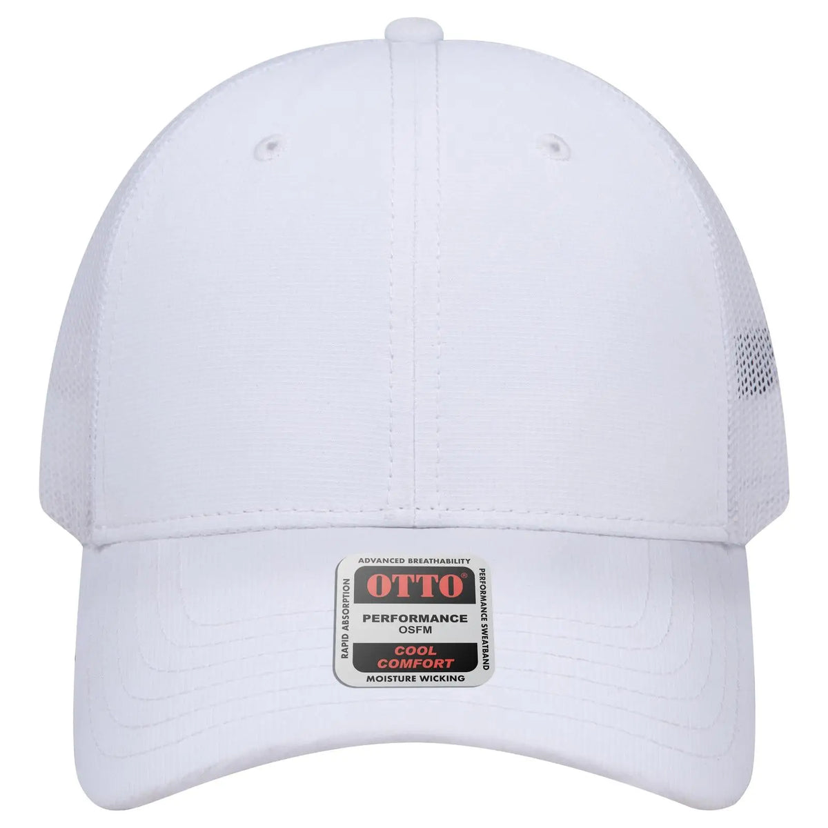 Otto 83-3 6 Panel Low Profile Mesh Back Trucker Cap - White - 7 3/8’’ - 5/8’’