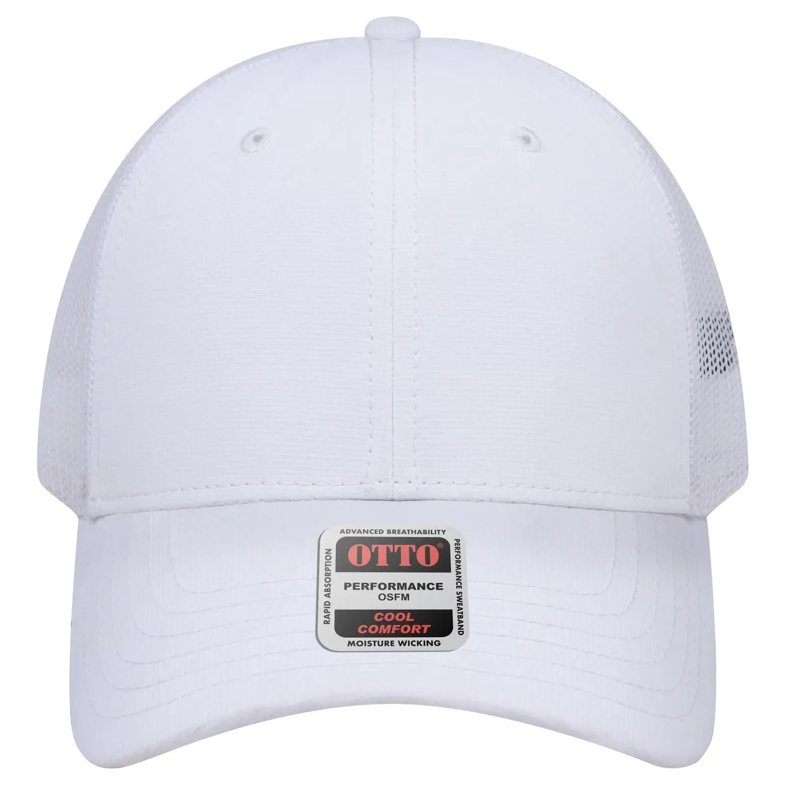 Otto 83-3 6 Panel Low Profile Mesh Back Trucker Cap - White - 7 3/8’’ - 5/8’’