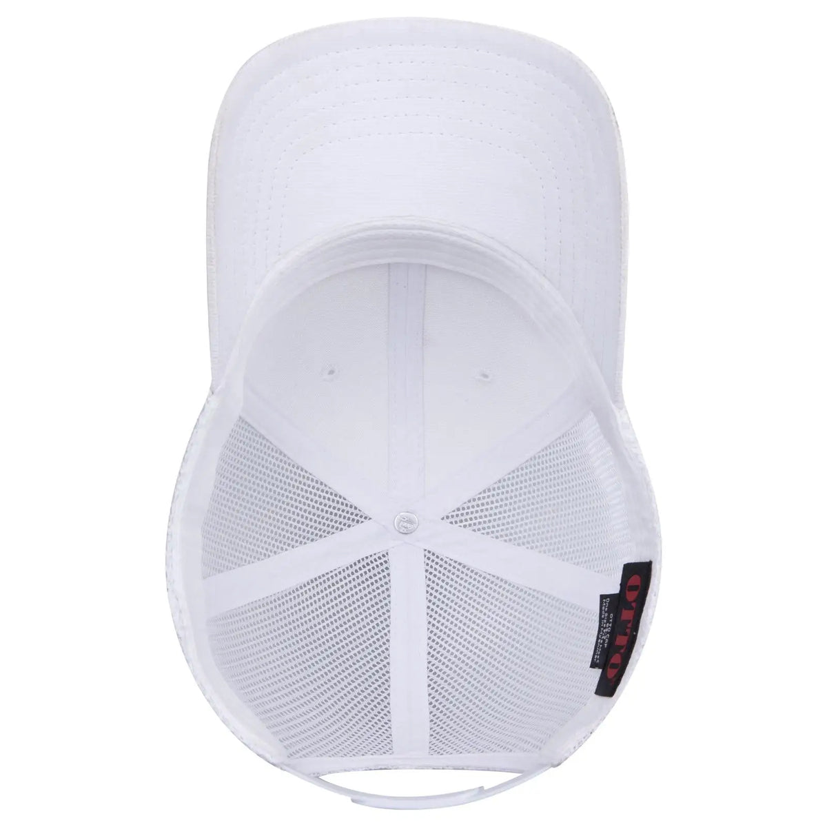 Otto 83-3 6 Panel Low Profile Mesh Back Trucker Cap - White - 7 3/8’’ - 5/8’’