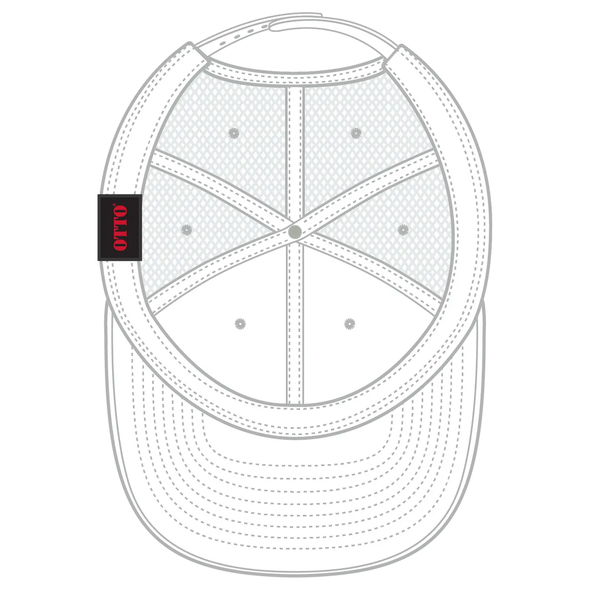 Otto 83-3 6 Panel Low Profile Mesh Back Trucker Cap - White - 7 3/8’’ - 5/8’’