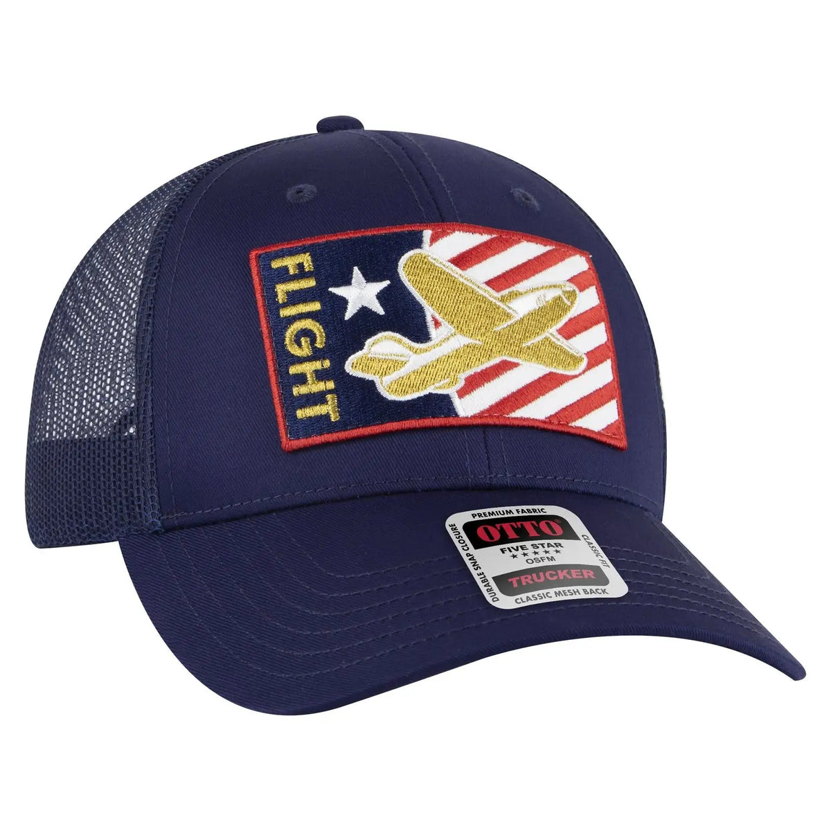 Otto 83-4 6 Panel Low Profile Mesh Back Trucker Cap - Navy - 7 3/8’’ - 5/8’’