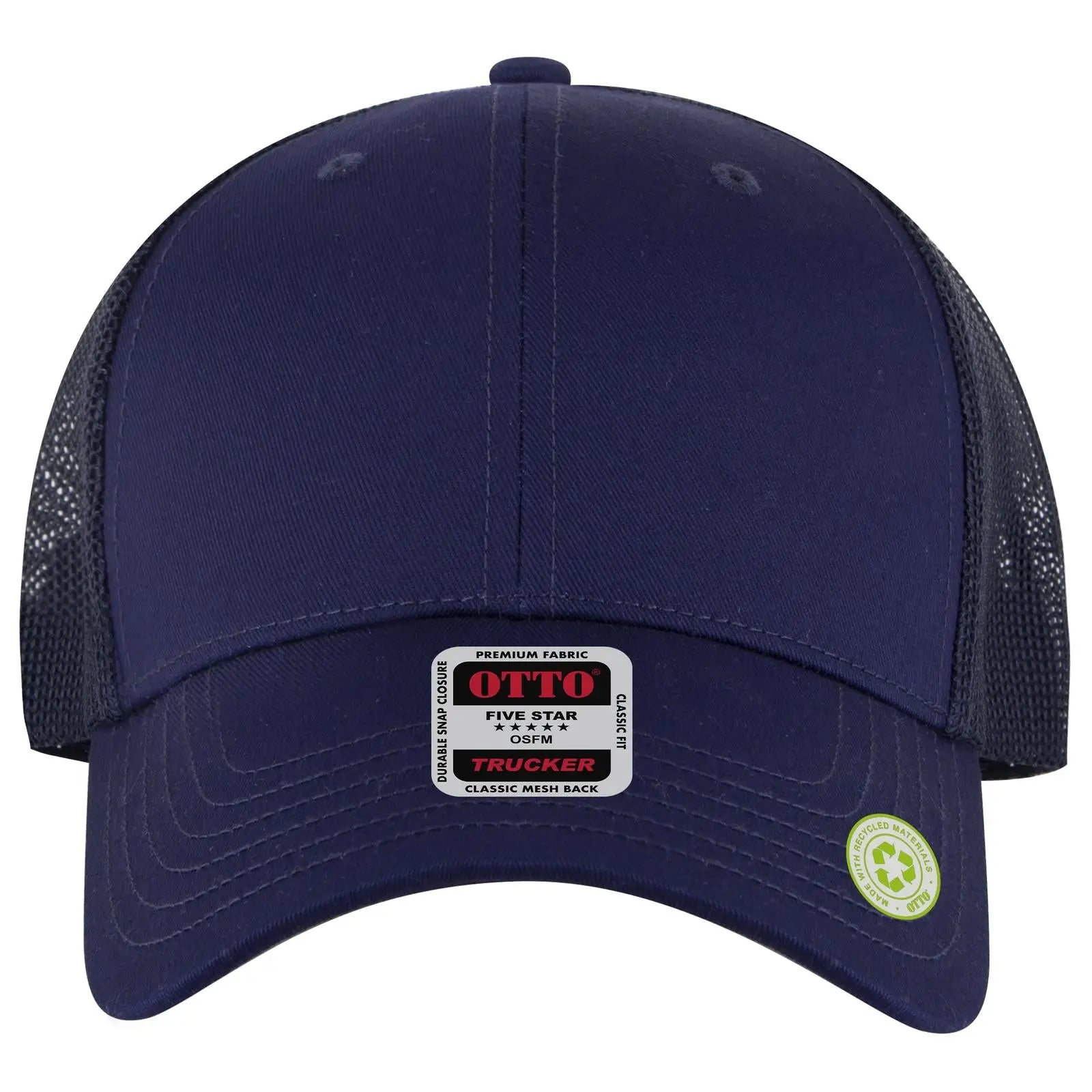 Otto 83-4 6 Panel Low Profile Mesh Back Trucker Cap - Navy - 7 3/8’’ - 5/8’’
