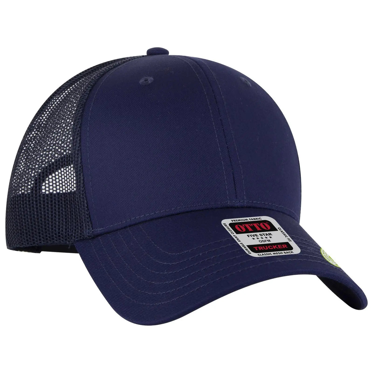 Otto 83-4 6 Panel Low Profile Mesh Back Trucker Cap - Navy - 7 3/8’’ - 5/8’’