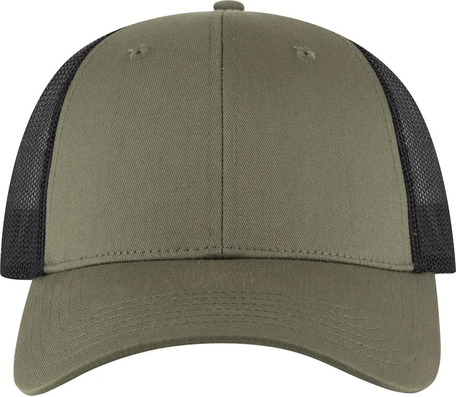 Otto 83-473 6 Panel Low Profile Mesh Back Trucker Cap - Ol.grn/ol.grn/blk - 1/2’’ - 7 5/8’’