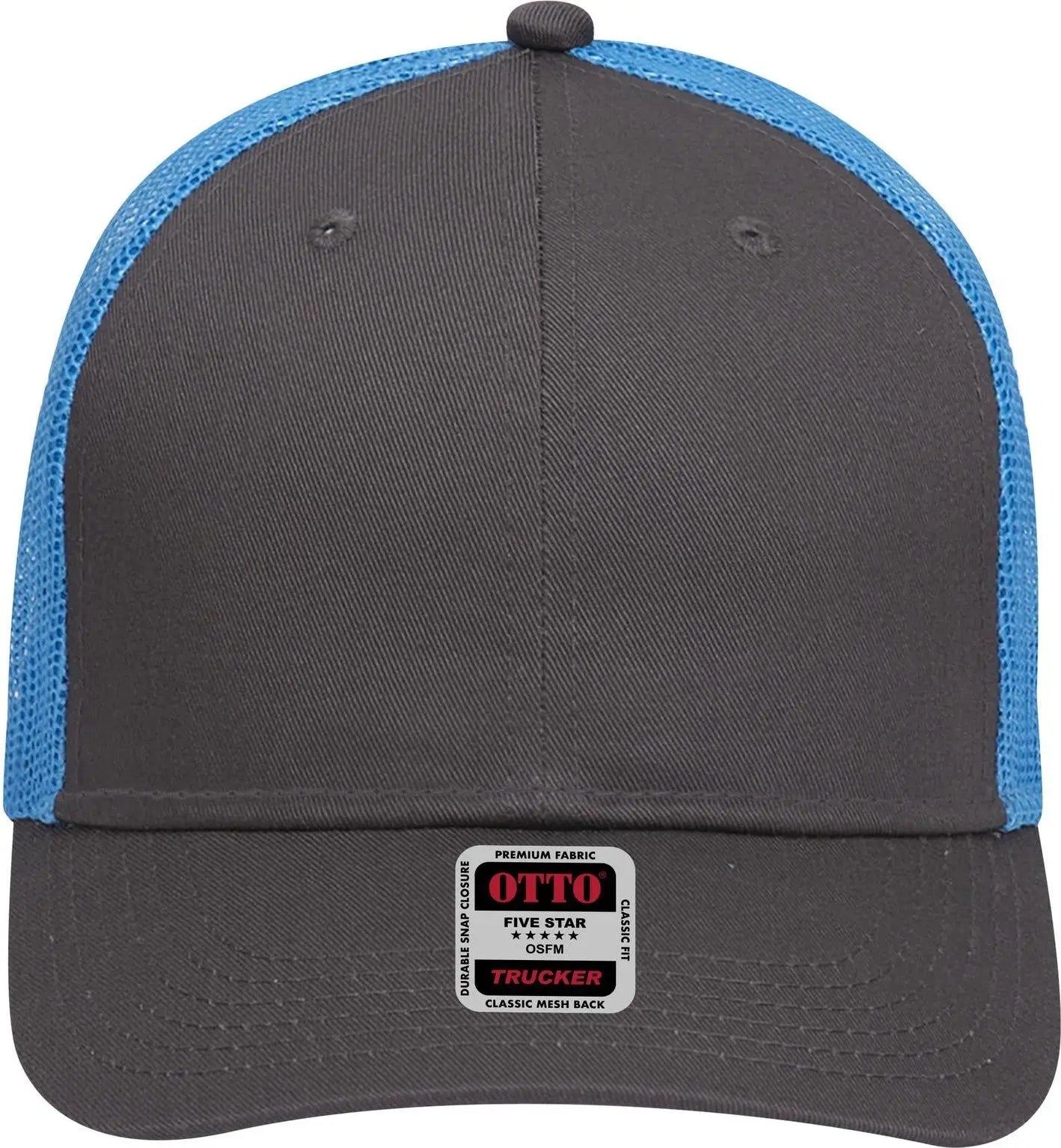 Otto 83-473 6 Panel Low Profile Mesh Back Trucker Cap - Ch.gry/ch.gry/n.blu - 1/2’’ - 7 5/8’’
