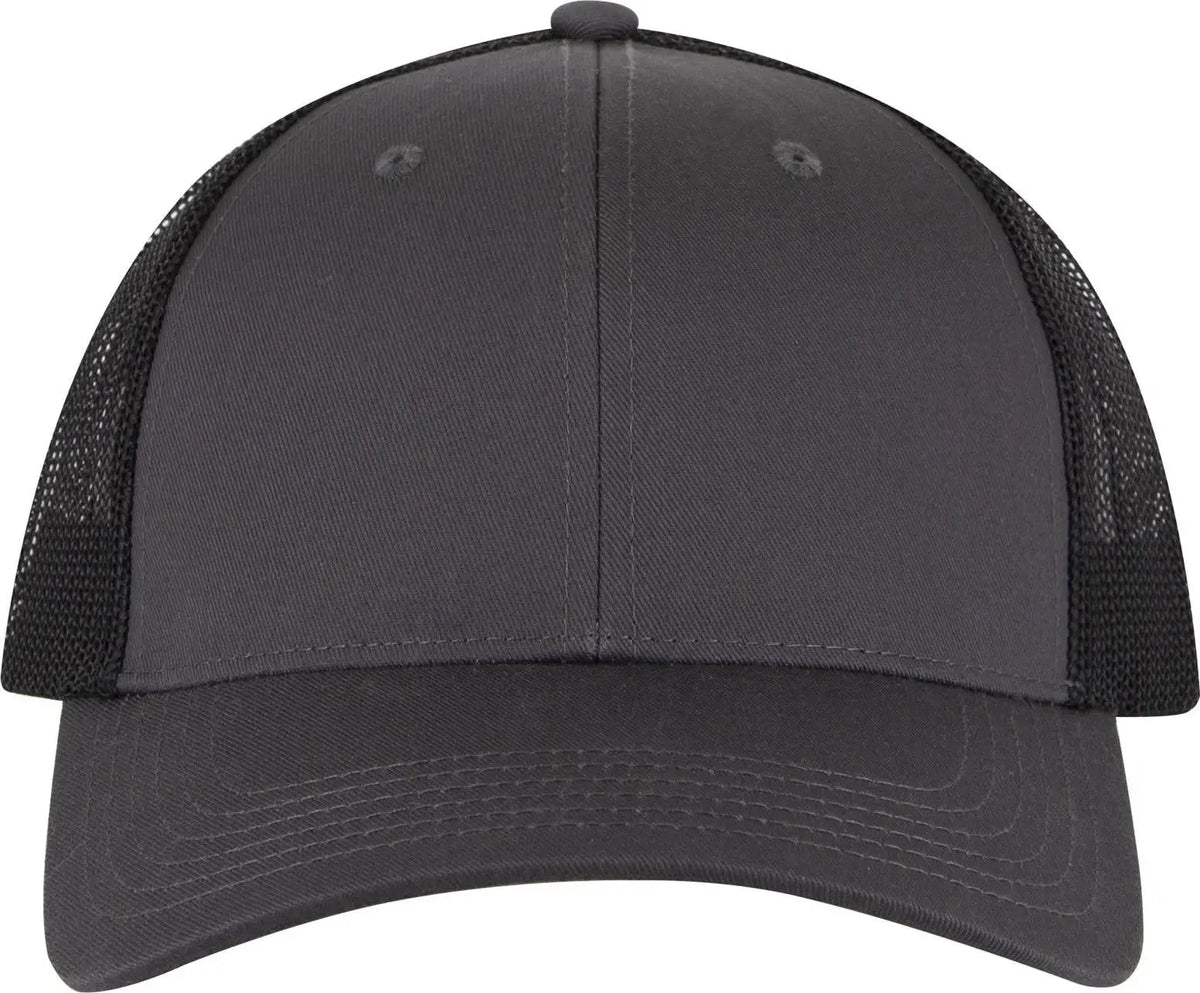 Otto 83-473 6 Panel Low Profile Mesh Back Trucker Cap - Ch.gry/ch.gry/blk - 1/2’’ - 7 5/8’’