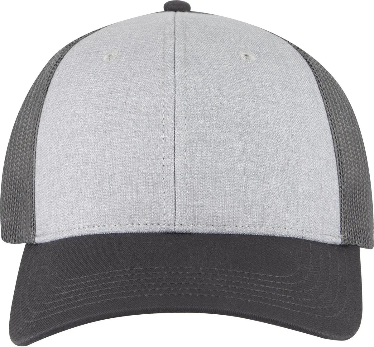 Otto 83-473 6 Panel Low Profile Mesh Back Trucker Cap - Charcoalgray/heathergray/charcoalgray - 1/2’’ - 7 5/8’’