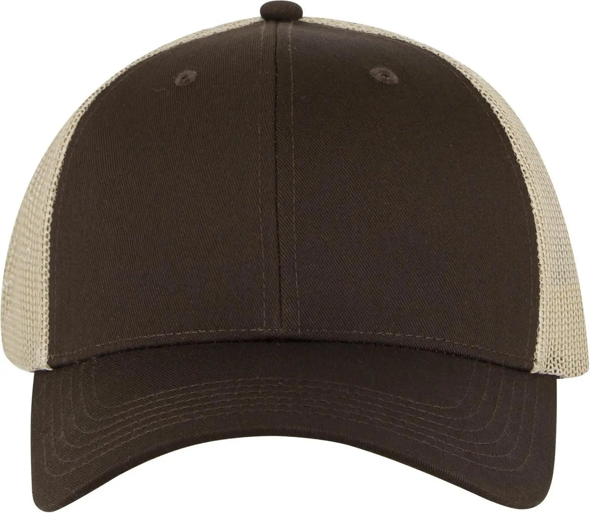 Otto 83-473 6 Panel Low Profile Mesh Back Trucker Cap - Dk.brn/dk.brn/kha - 1/2’’ - 7 5/8’’