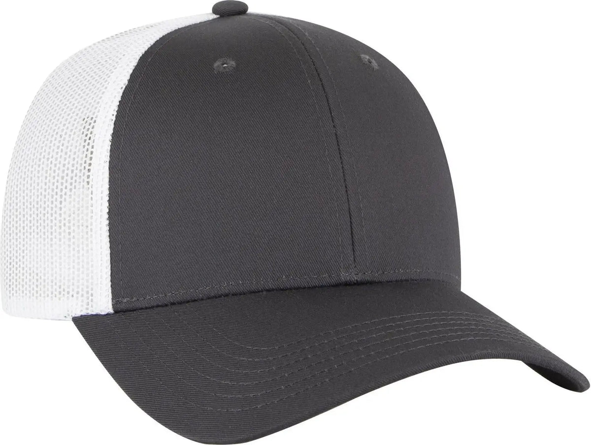 Otto 83-473 6 Panel Low Profile Mesh Back Trucker Cap - Ch.gry/ch.gry/wht - 1/2’’ - 7 5/8’’