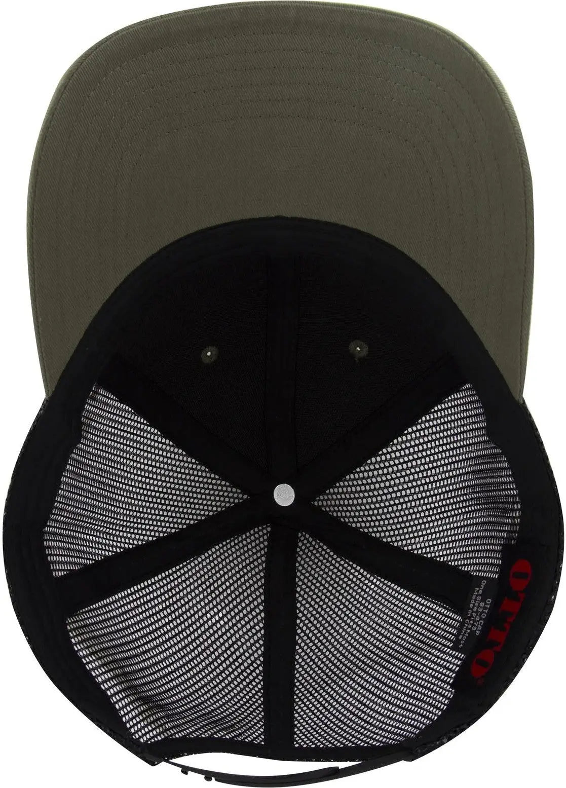 Otto 83-473 6 Panel Low Profile Mesh Back Trucker Cap - Ol.grn/ol.grn/blk - 1/2’’ - 7 5/8’’
