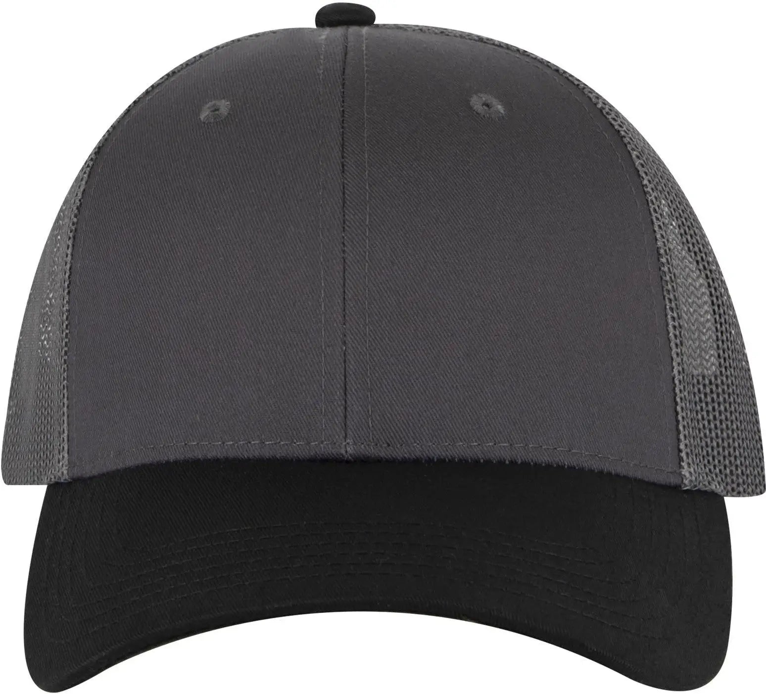 Otto 83-473 6 Panel Low Profile Mesh Back Trucker Cap - Blk/ch.gry/ch.gry - 1/2’’ - 7 5/8’’