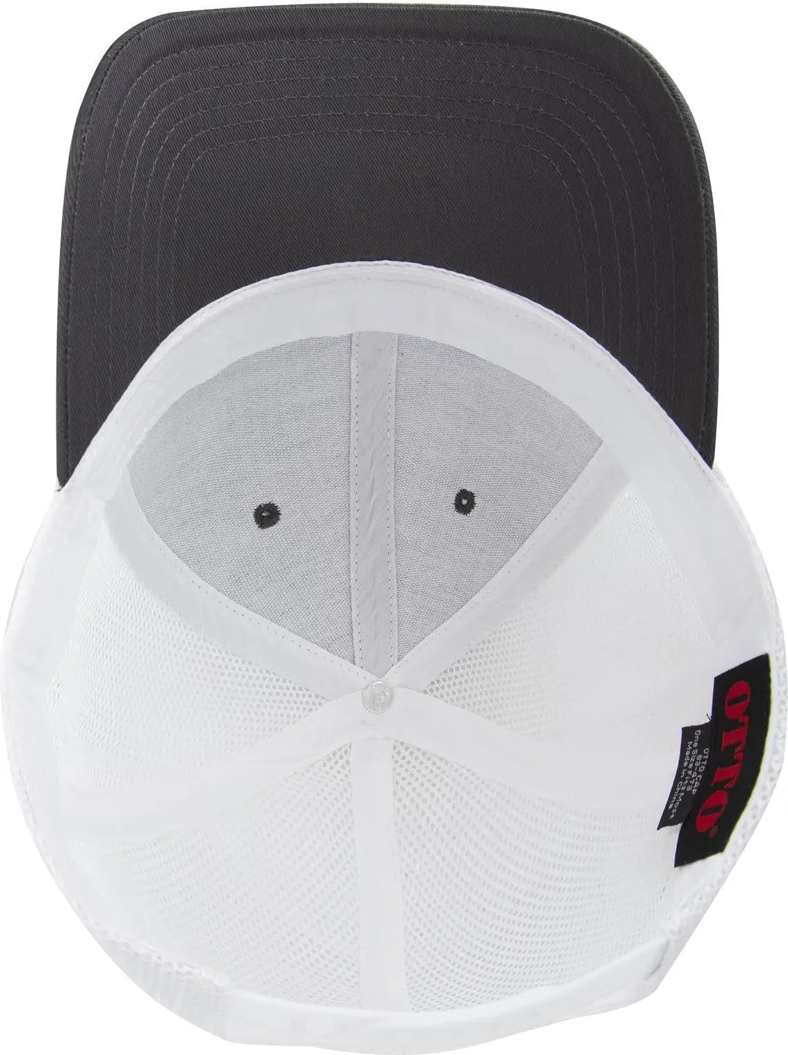 Otto 83-473 6 Panel Low Profile Mesh Back Trucker Cap - Ch.gry/ch.gry/wht - 1/2’’ - 7 5/8’’