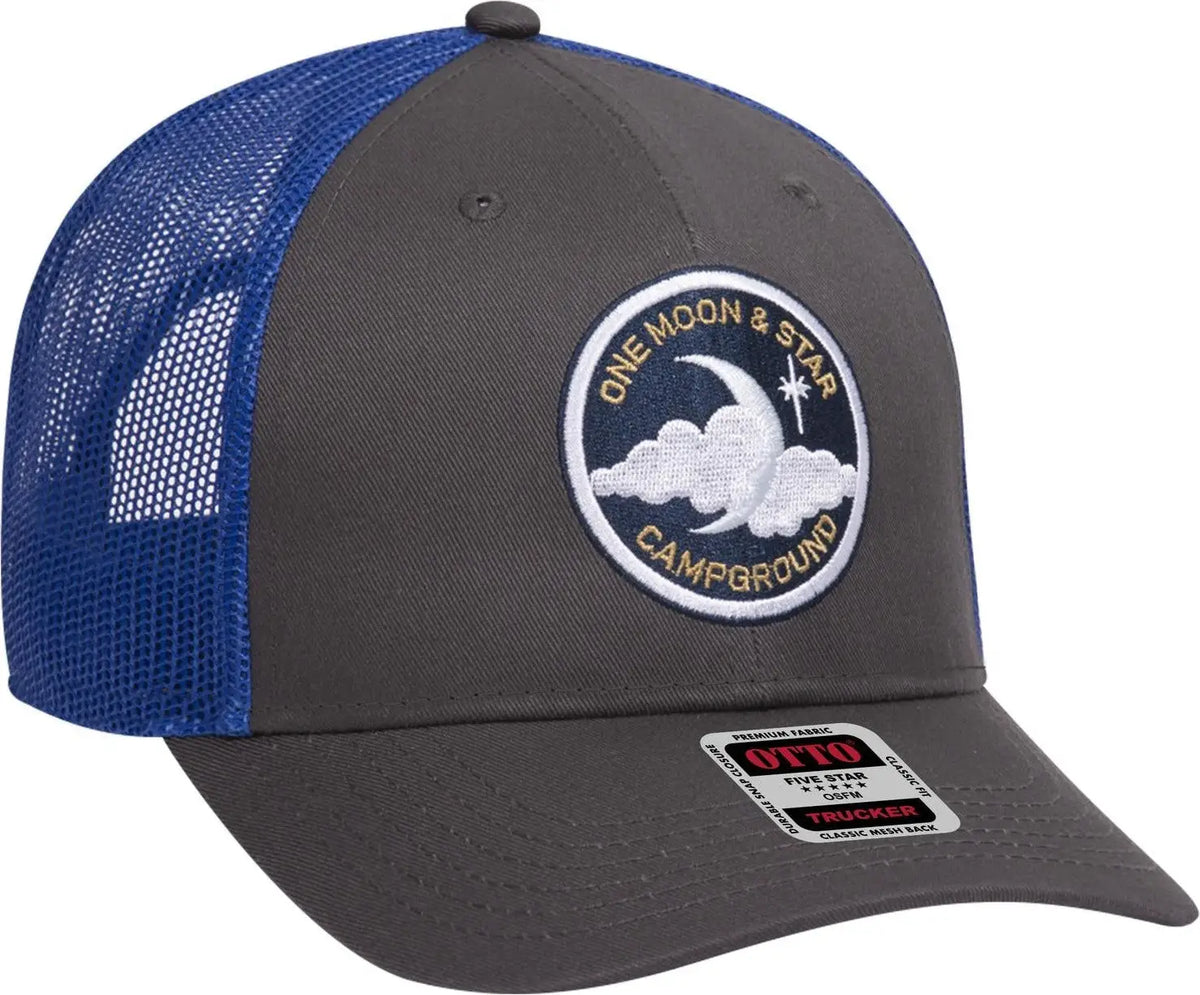 Otto 83-473 6 Panel Low Profile Mesh Back Trucker Cap - Ch.gry/ch.gry/ryl - 1/2’’ - 7 5/8’’
