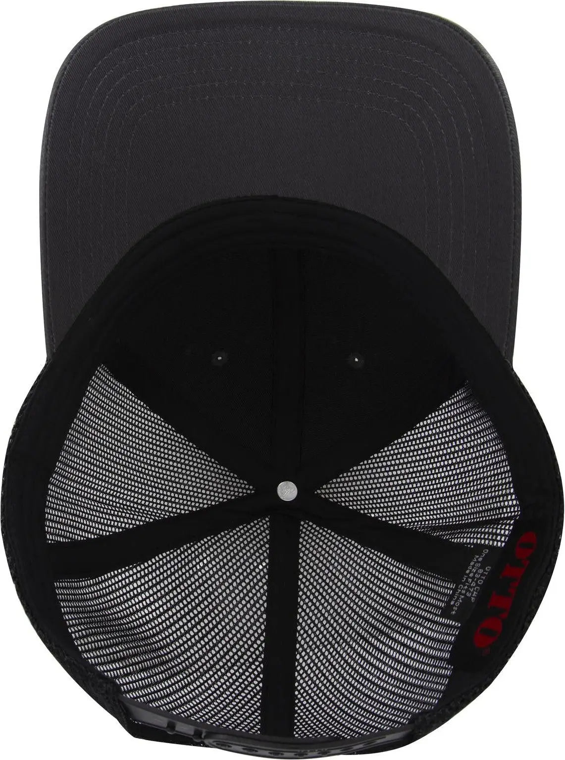 Otto 83-473 6 Panel Low Profile Mesh Back Trucker Cap - Ch.gry/ch.gry/blk - 1/2’’ - 7 5/8’’