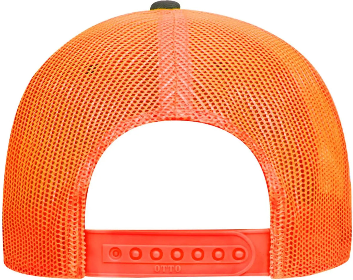Otto 83-473 6 Panel Low Profile Mesh Back Trucker Cap - Ch.gry/ch.gry/n.org - 1/2’’ - 7 5/8’’