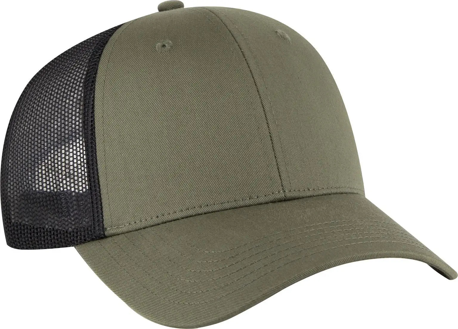 Otto 83-473 6 Panel Low Profile Mesh Back Trucker Cap - Ol.grn/ol.grn/blk - 1/2’’ - 7 5/8’’