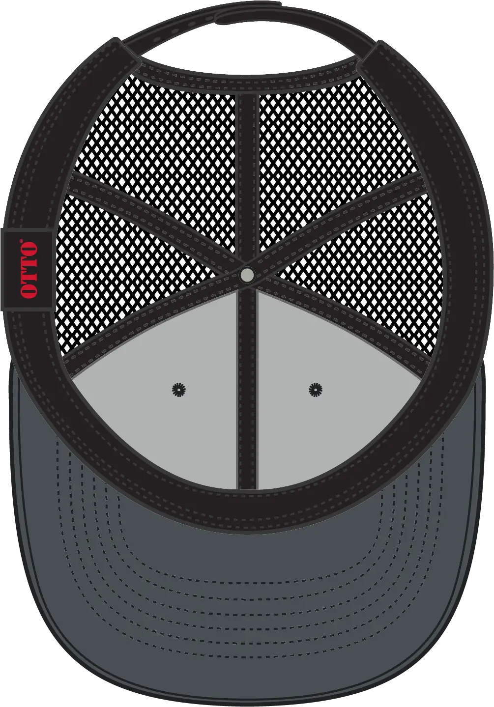 Otto 83-473 6 Panel Low Profile Mesh Back Trucker Cap - Ch.gry/ch.gry/blk - 1/2’’ - 7 5/8’’