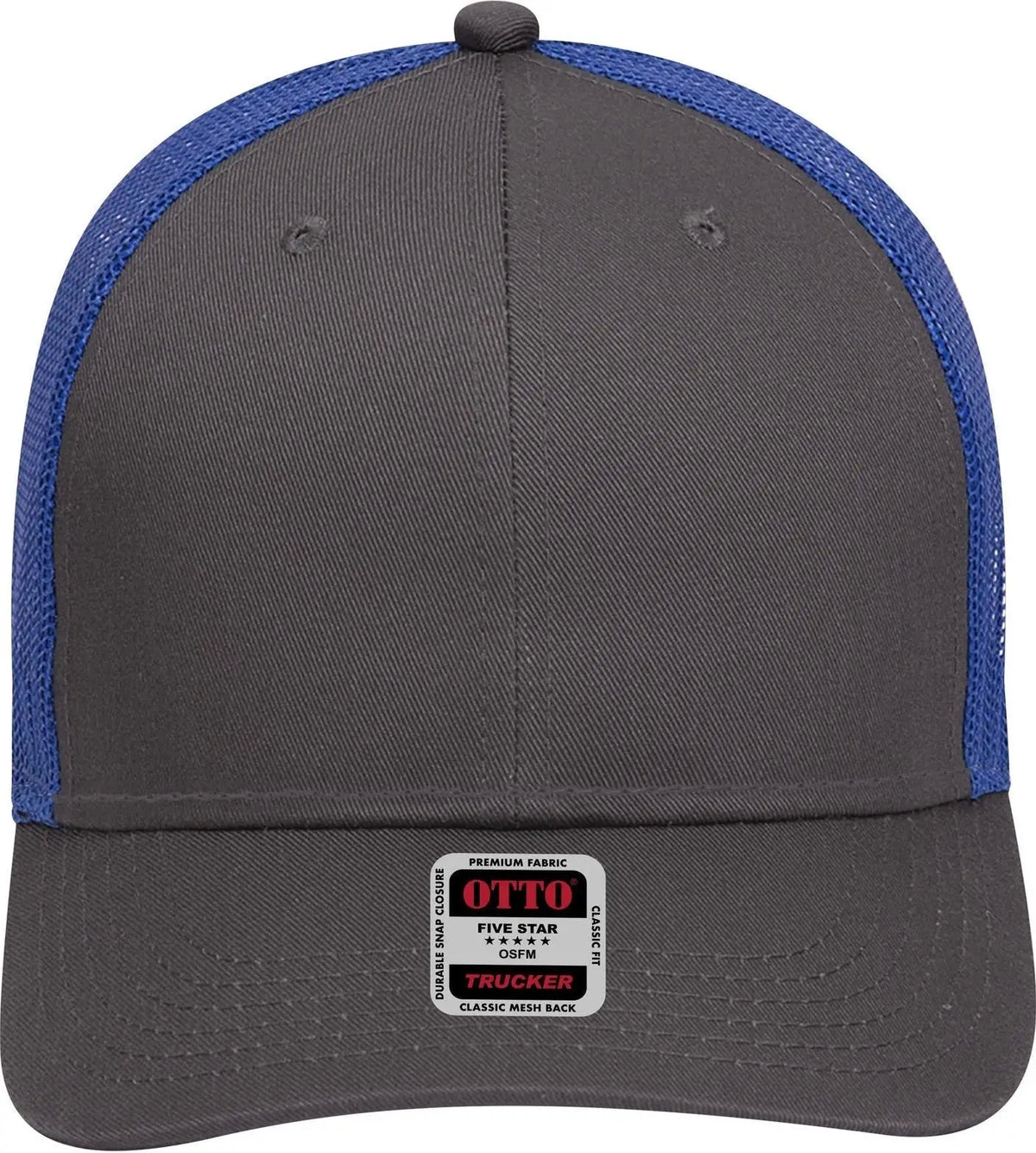 Otto 83-473 6 Panel Low Profile Mesh Back Trucker Cap - Ch.gry/ch.gry/ryl - 1/2’’ - 7 5/8’’