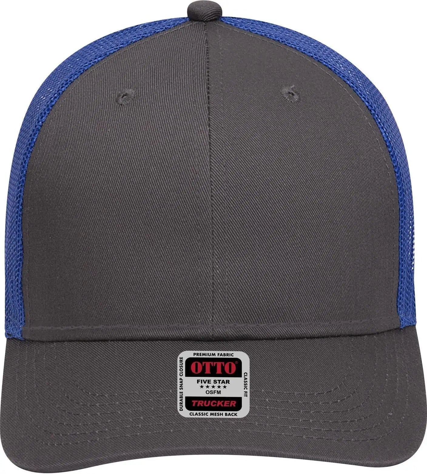 Otto 83-473 6 Panel Low Profile Mesh Back Trucker Cap - Ch.gry/ch.gry/ryl - 1/2’’ - 7 5/8’’