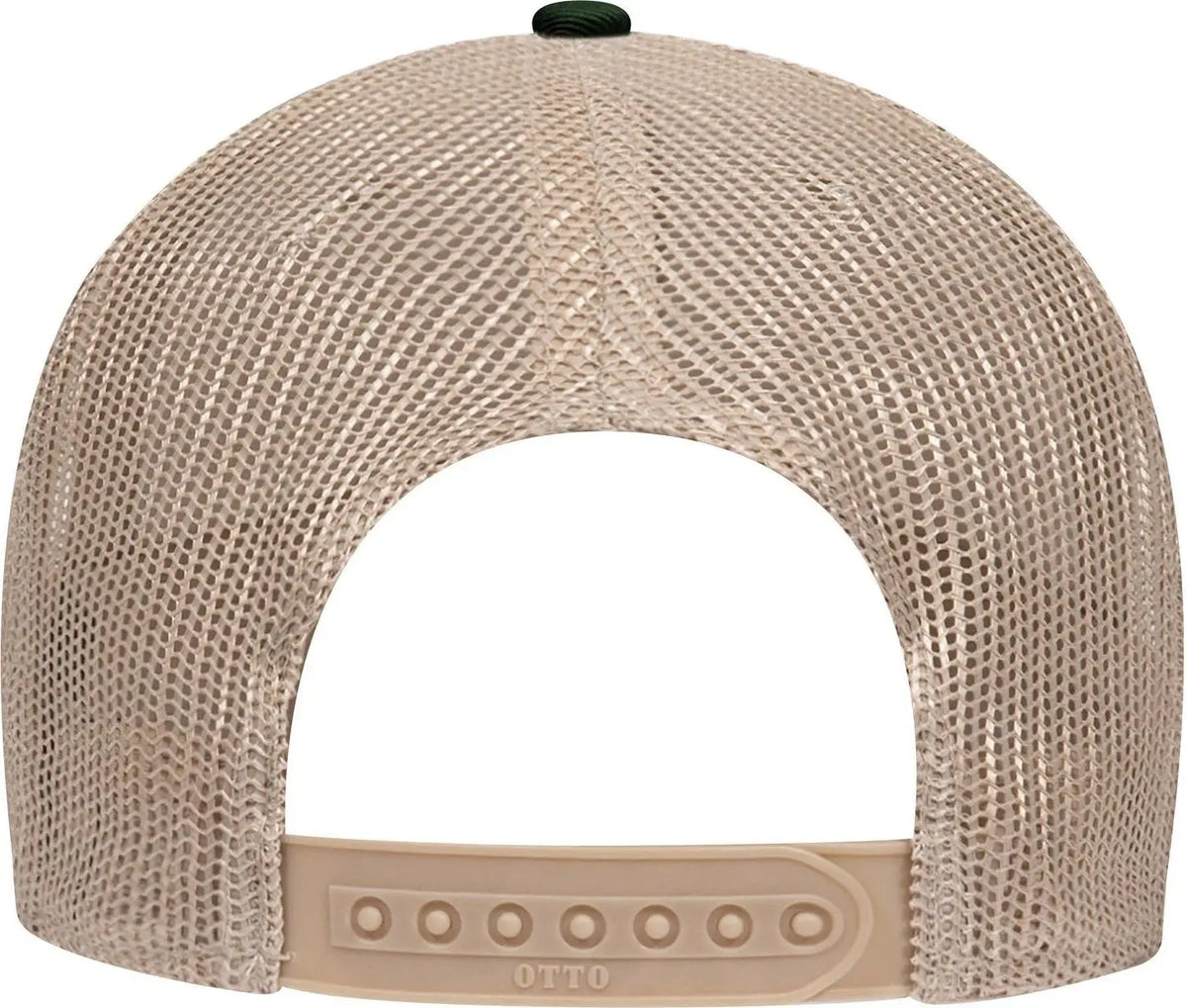 Otto 83-473 6 Panel Low Profile Mesh Back Trucker Cap - Dk.grn/dk.grn/kha - 1/2’’ - 7 5/8’’