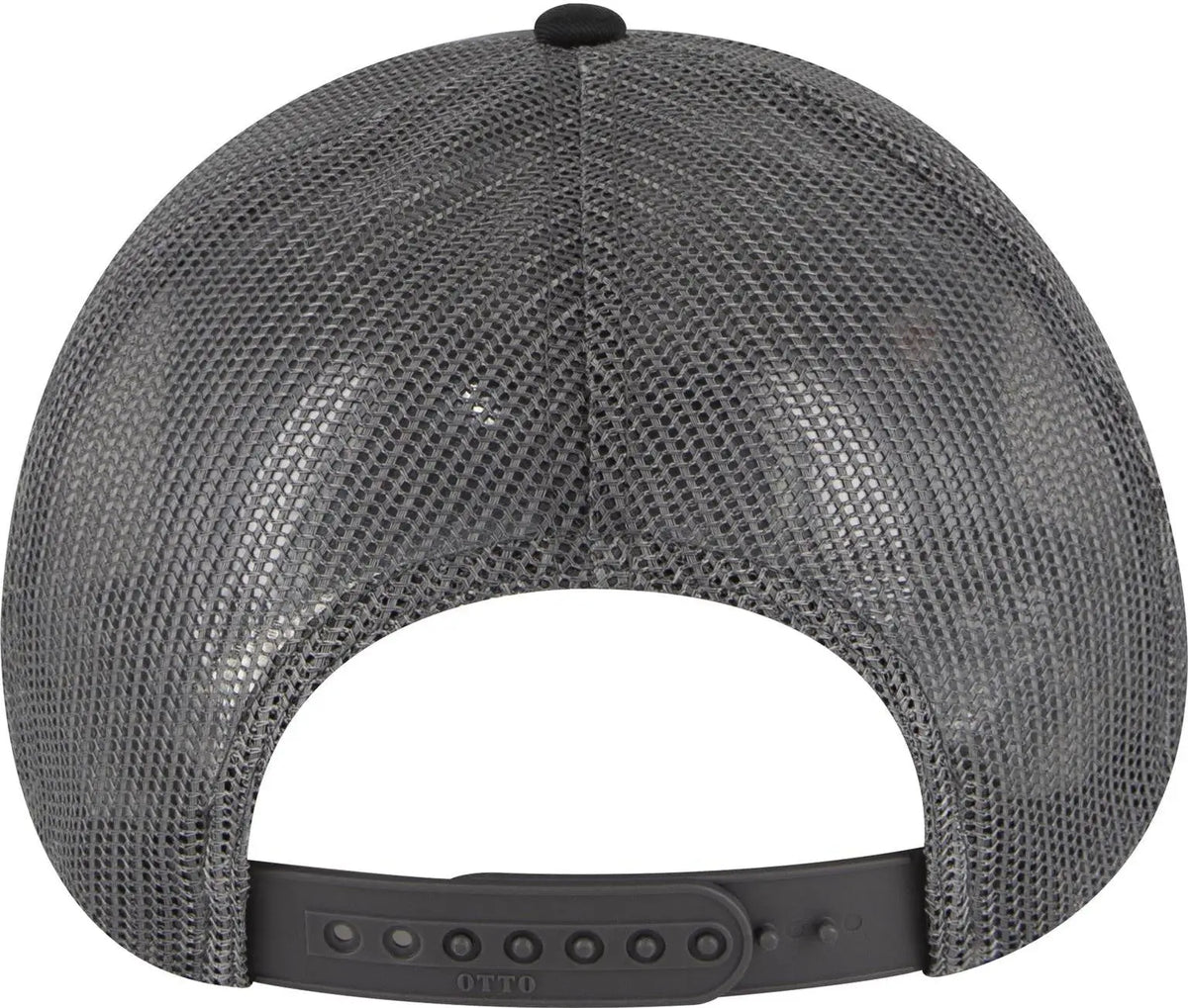 Otto 83-473 6 Panel Low Profile Mesh Back Trucker Cap - Blk/ch.gry/ch.gry - 1/2’’ - 7 5/8’’