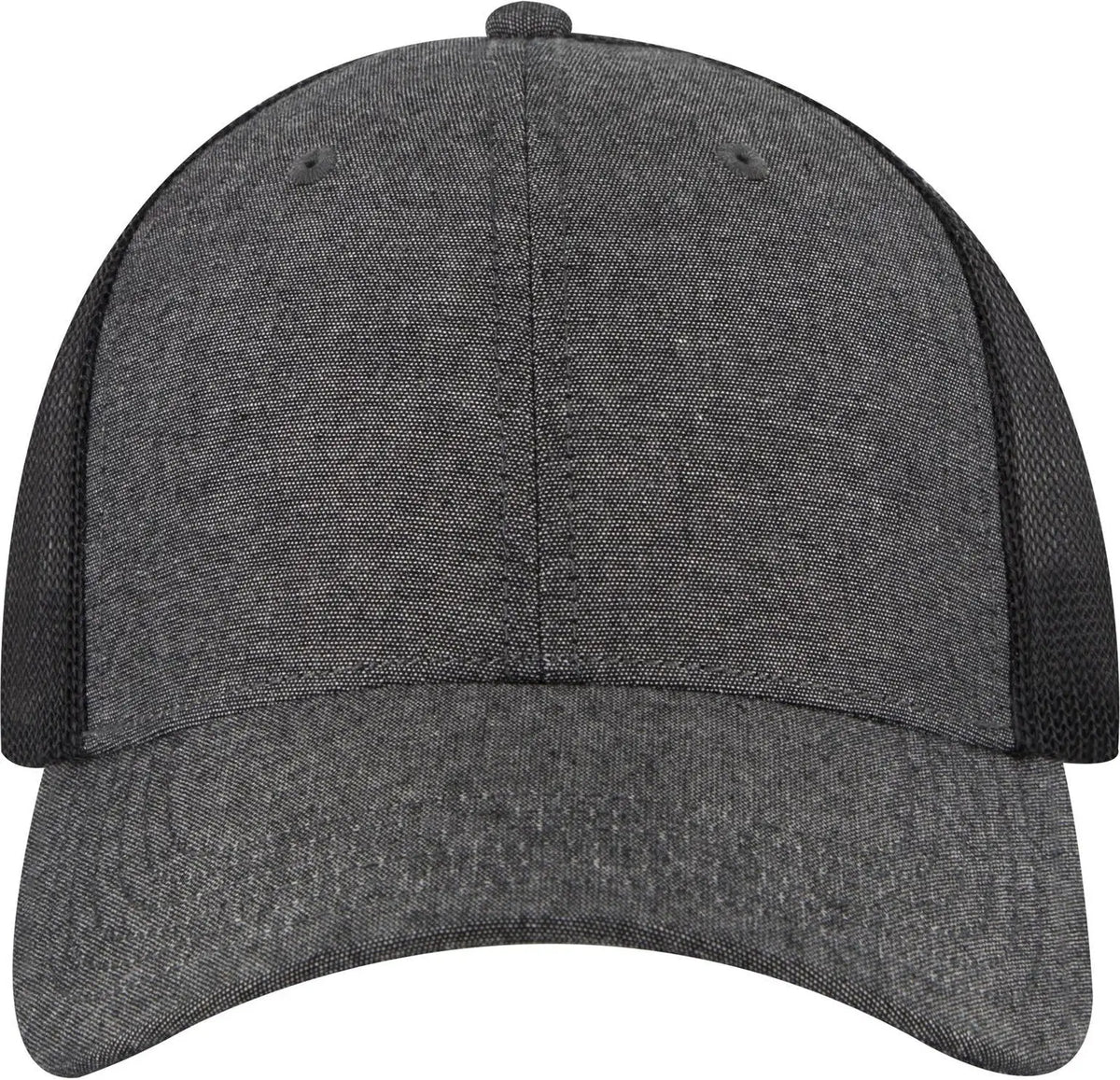 Otto 83-473 6 Panel Low Profile Mesh Back Trucker Cap - Black - 1/2’’ - 7 5/8’’