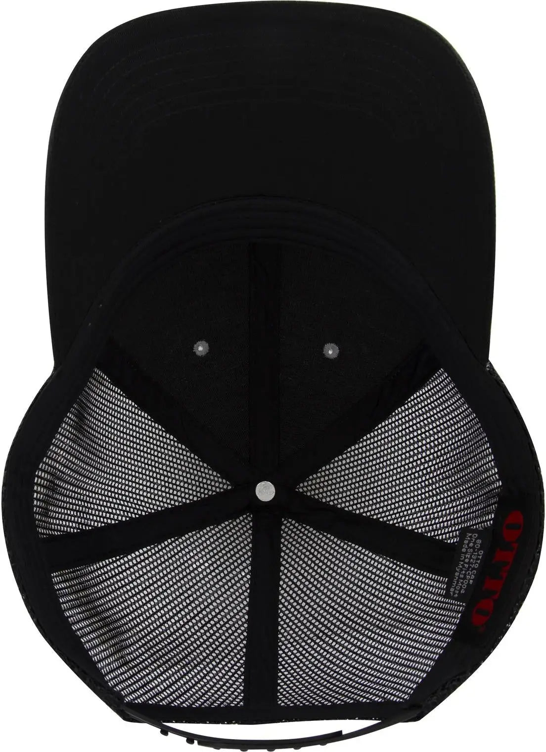 Otto 83-473 6 Panel Low Profile Mesh Back Trucker Cap - Black/heather Gray/black - 1/2’’ - 7 5/8’’