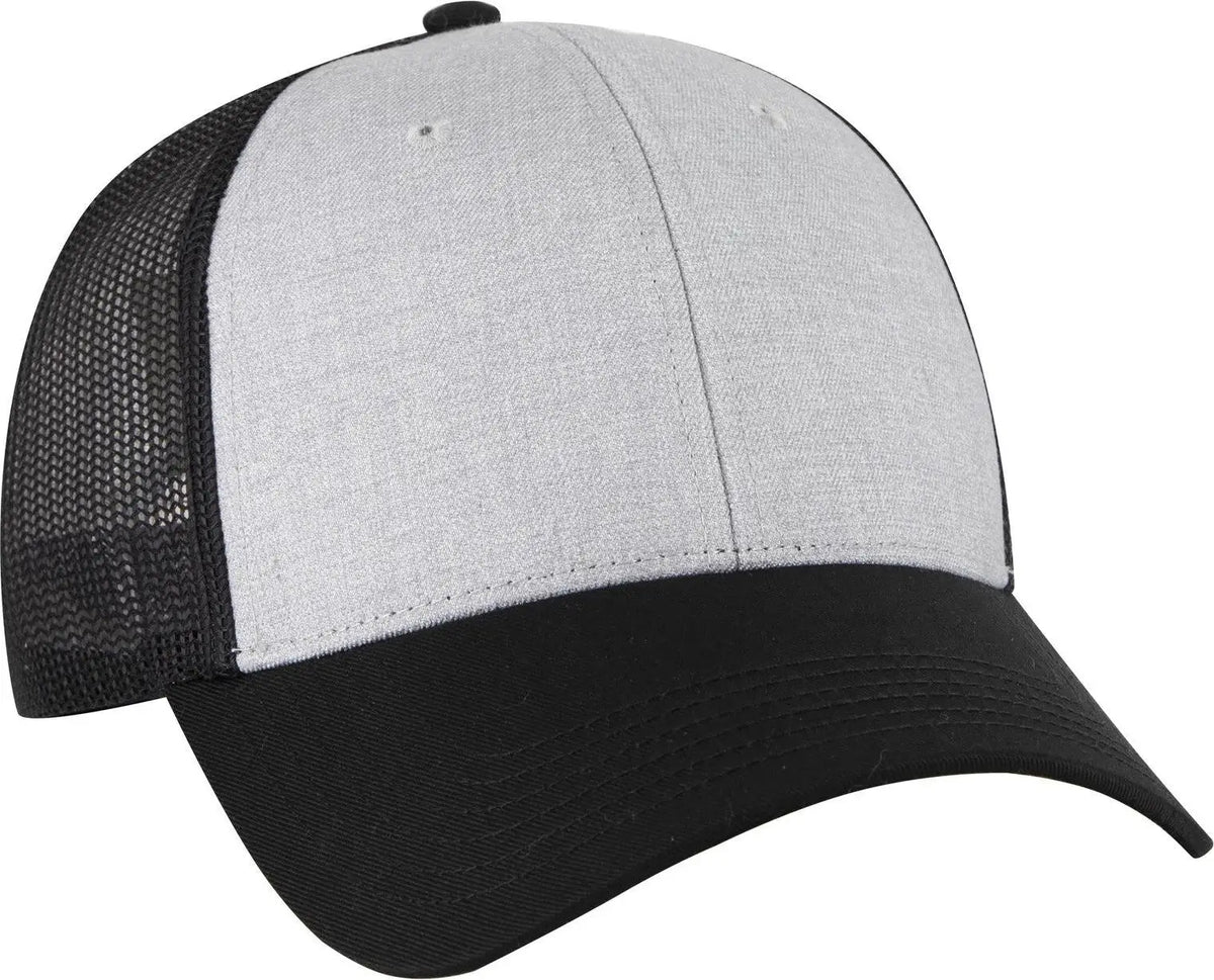 Otto 83-473 6 Panel Low Profile Mesh Back Trucker Cap - Black/heather Gray/black - 1/2’’ - 7 5/8’’