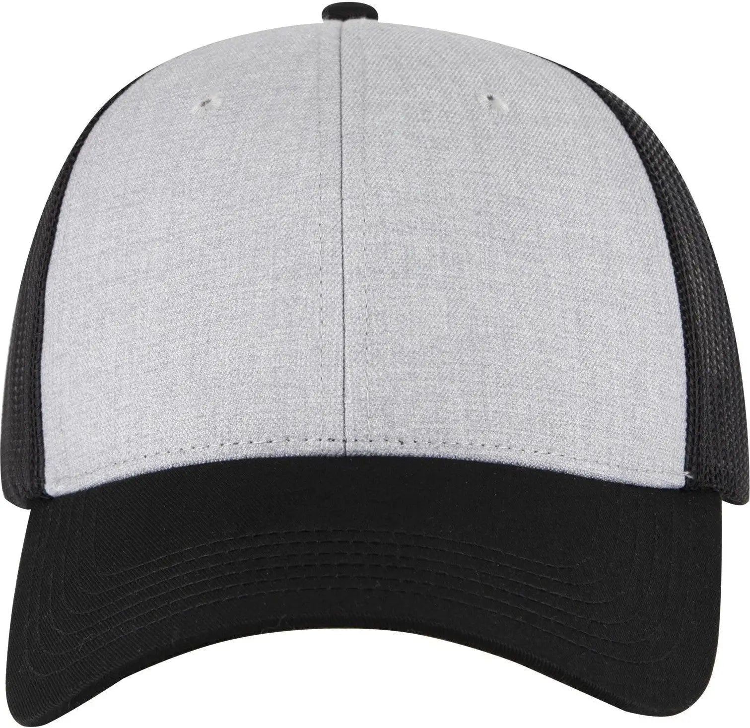Otto 83-473 6 Panel Low Profile Mesh Back Trucker Cap - Black/heather Gray/black - 1/2’’ - 7 5/8’’