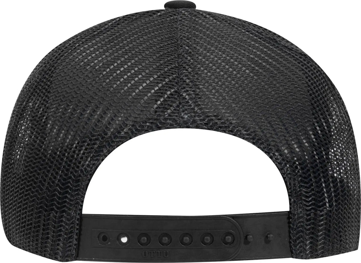 Otto 83-473 6 Panel Low Profile Mesh Back Trucker Cap - Black