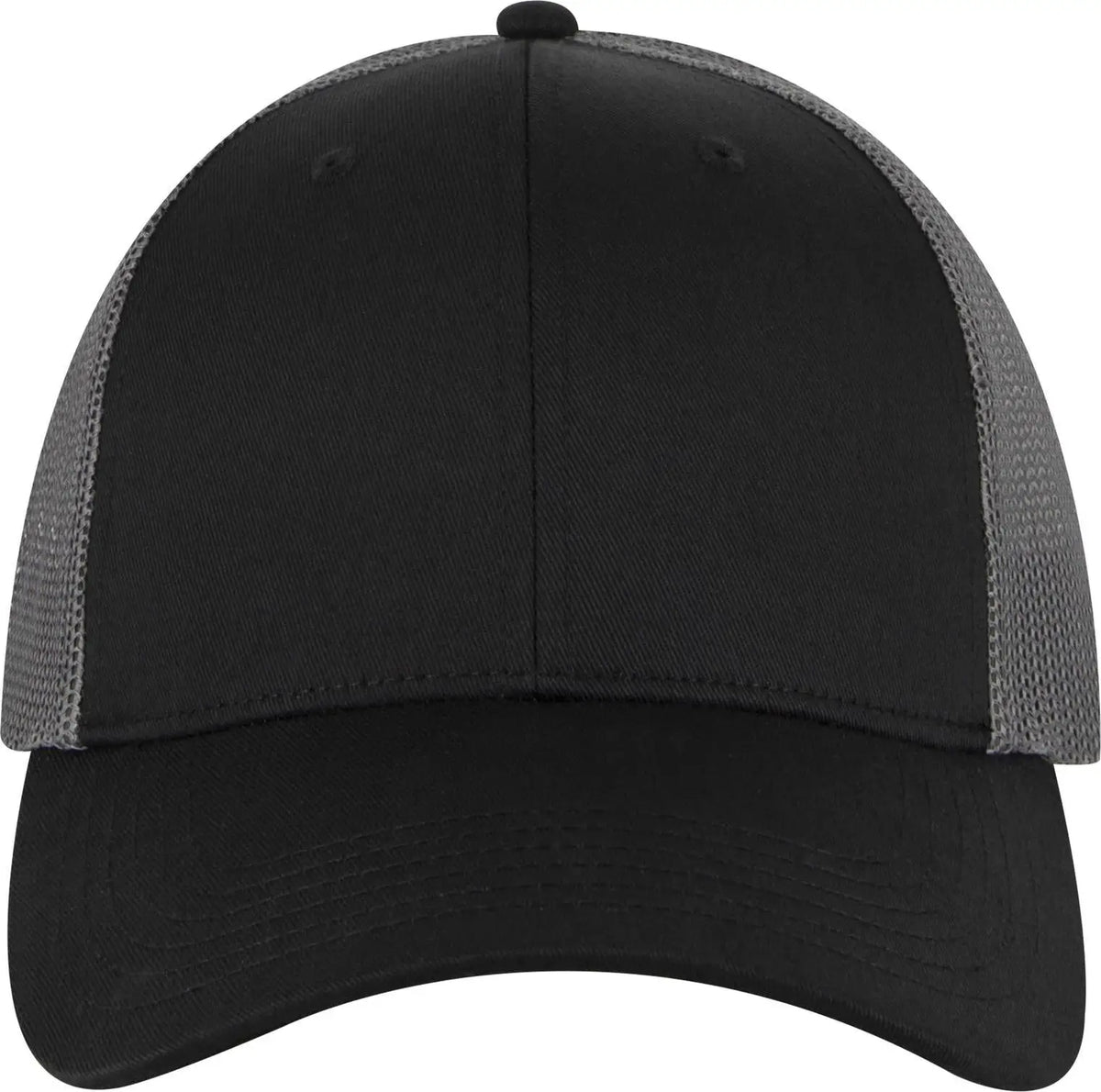 Otto 83-473 6 Panel Low Profile Mesh Back Trucker Cap - Blk/blk/ch.gry - 1/2’’ - 7 5/8’’