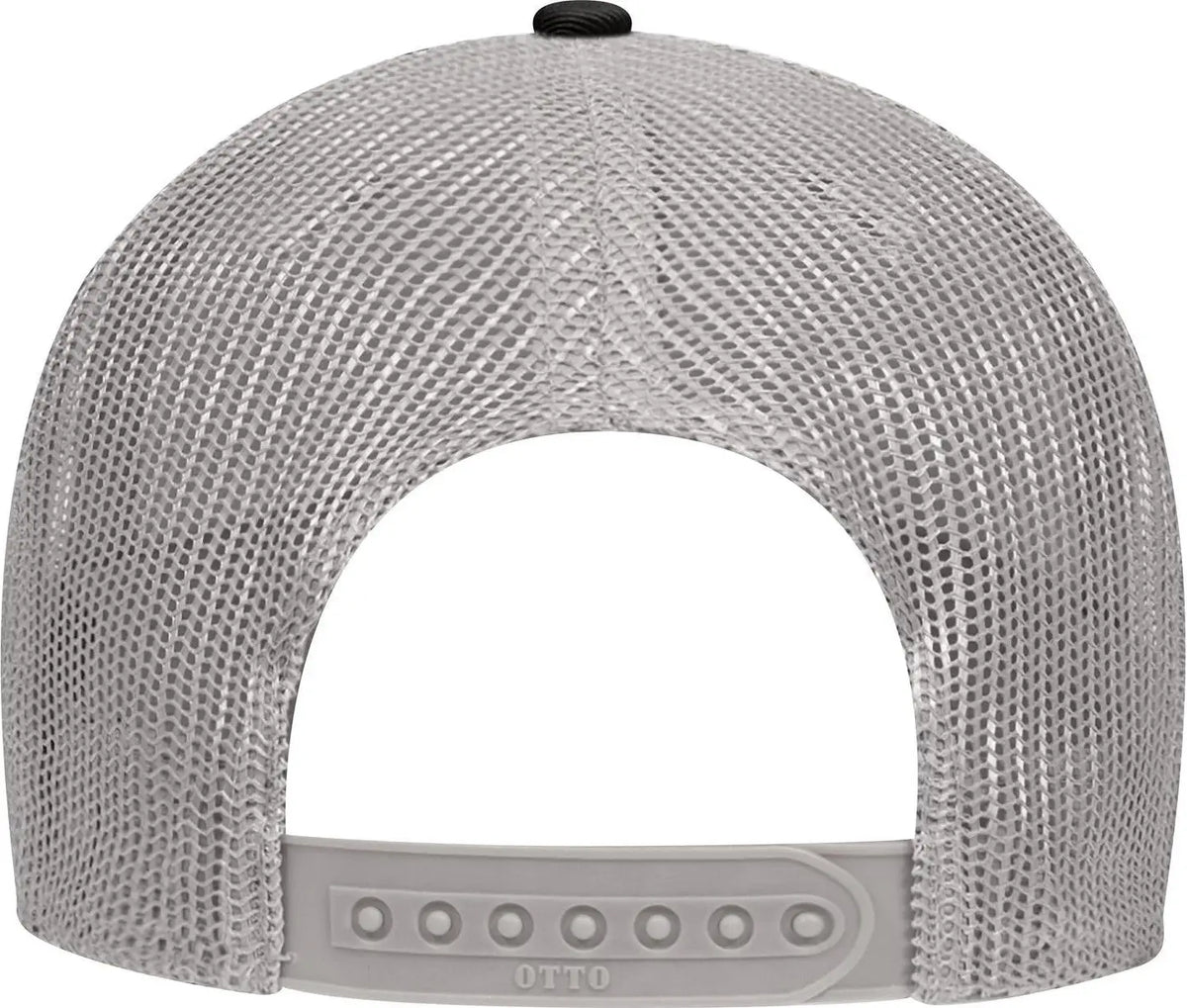Otto 83-473 6 Panel Low Profile Mesh Back Trucker Cap - Blk/blk/gry - 1/2’’ - 7 5/8’’
