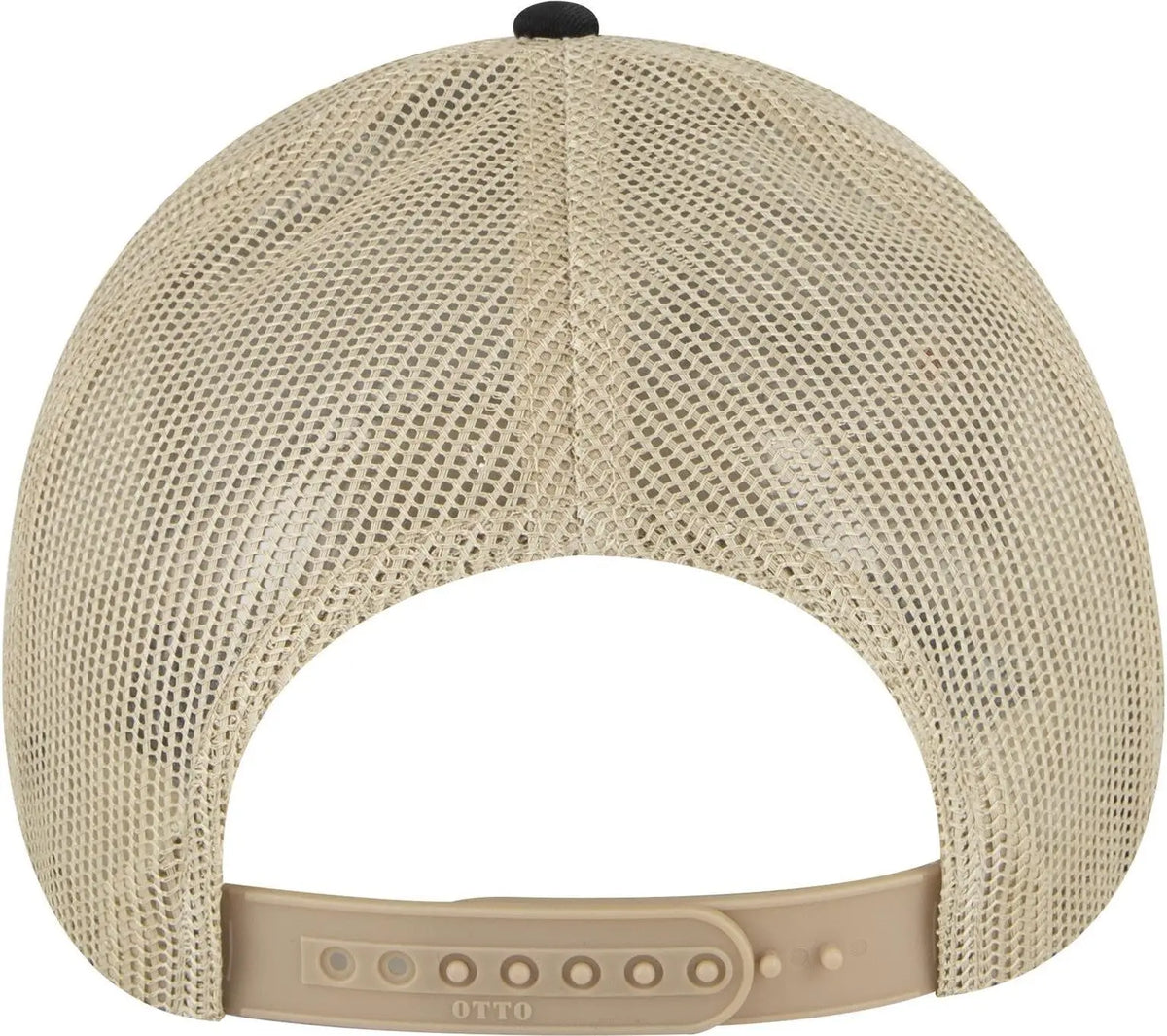 Otto 83-473 6 Panel Low Profile Mesh Back Trucker Cap - Blk/blk/kha - 1/2’’ - 7 5/8’’
