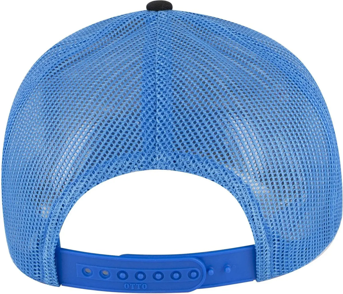 Otto 83-473 6 Panel Low Profile Mesh Back Trucker Cap - Blk/blk/n.blue - 1/2’’ - 7 5/8’’