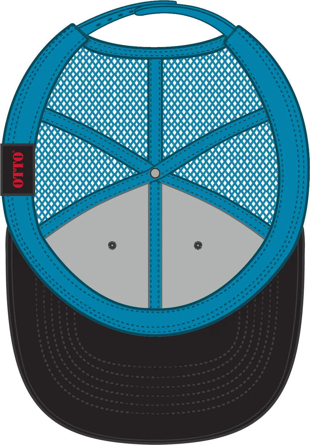 Otto 83-473 6 Panel Low Profile Mesh Back Trucker Cap - Blk/blk/n.blue - 1/2’’ - 7 5/8’’