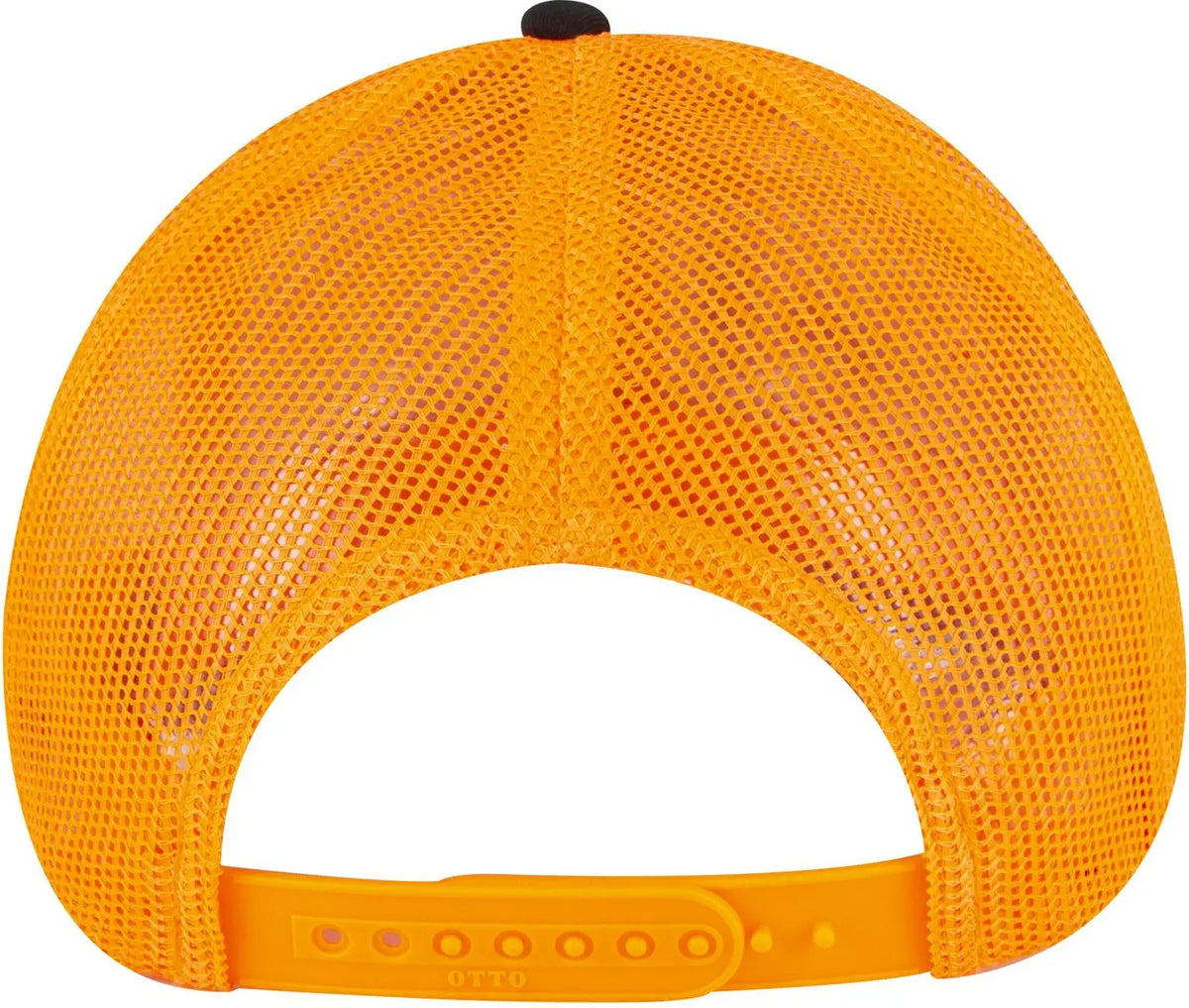 Otto 83-473 6 Panel Low Profile Mesh Back Trucker Cap - Blk/blk/n Org - 1/2’’ - 7 5/8’’