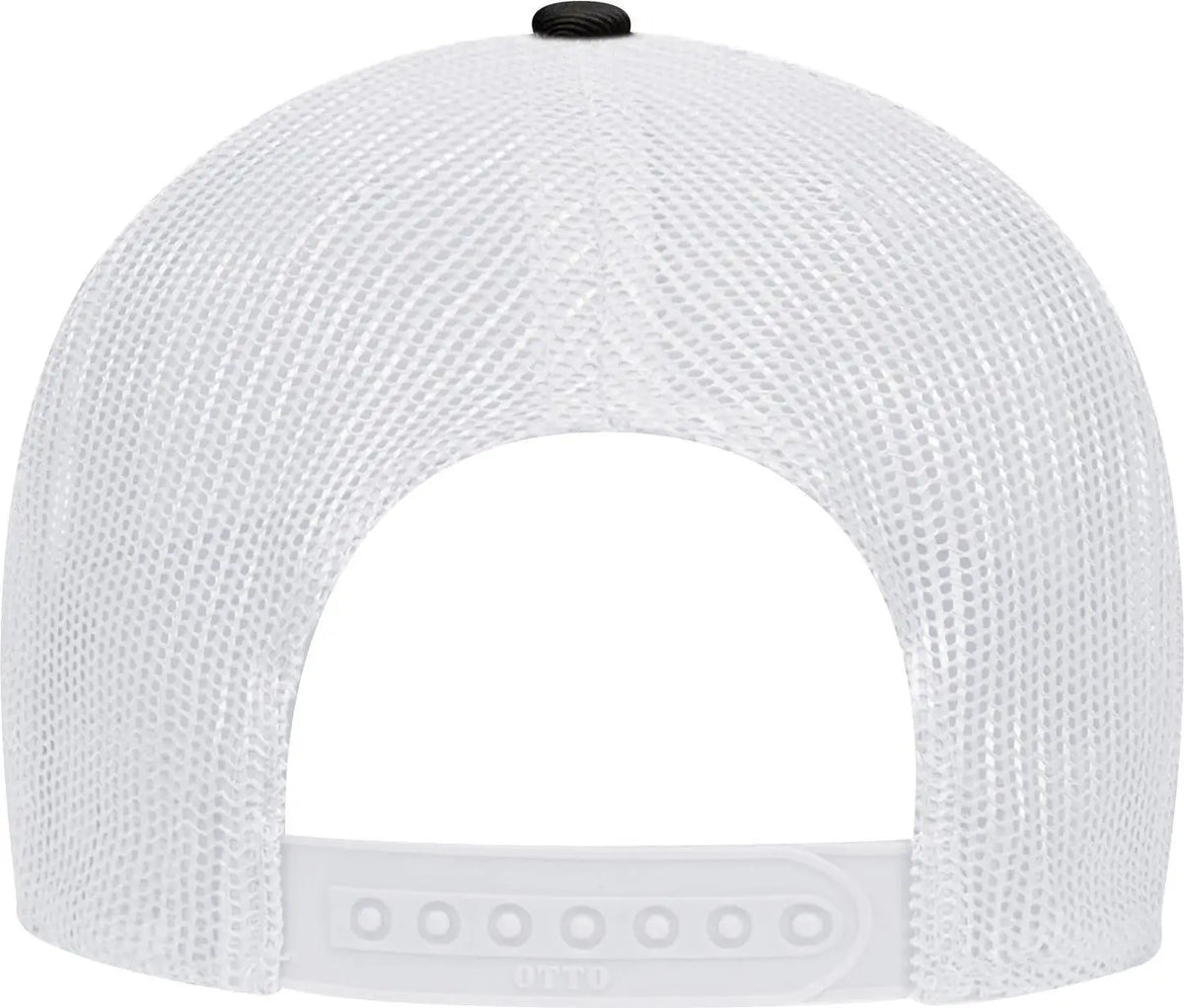 Otto 83-473 6 Panel Low Profile Mesh Back Trucker Cap - Blk/blk/wht - 1/2’’ - 7 5/8’’