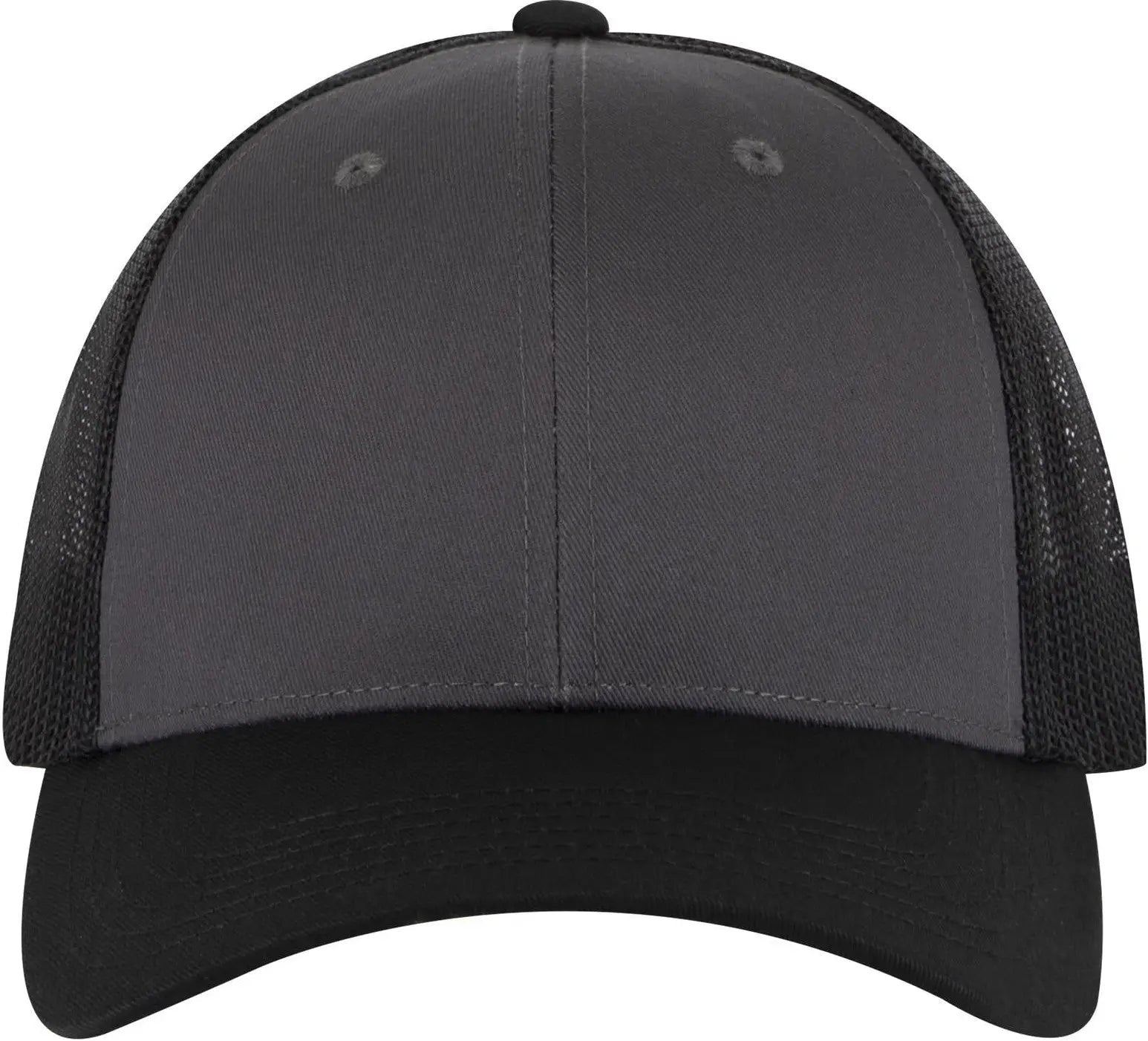 Otto 83-473 6 Panel Low Profile Mesh Back Trucker Cap - Blk/ch.gry/blk - 1/2’’ - 7 5/8’’