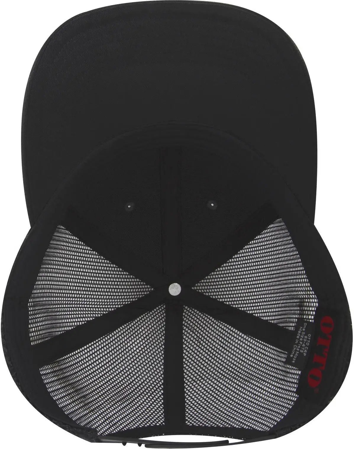 Otto 83-473 6 Panel Low Profile Mesh Back Trucker Cap - Blk/ch.gry/blk - 1/2’’ - 7 5/8’’
