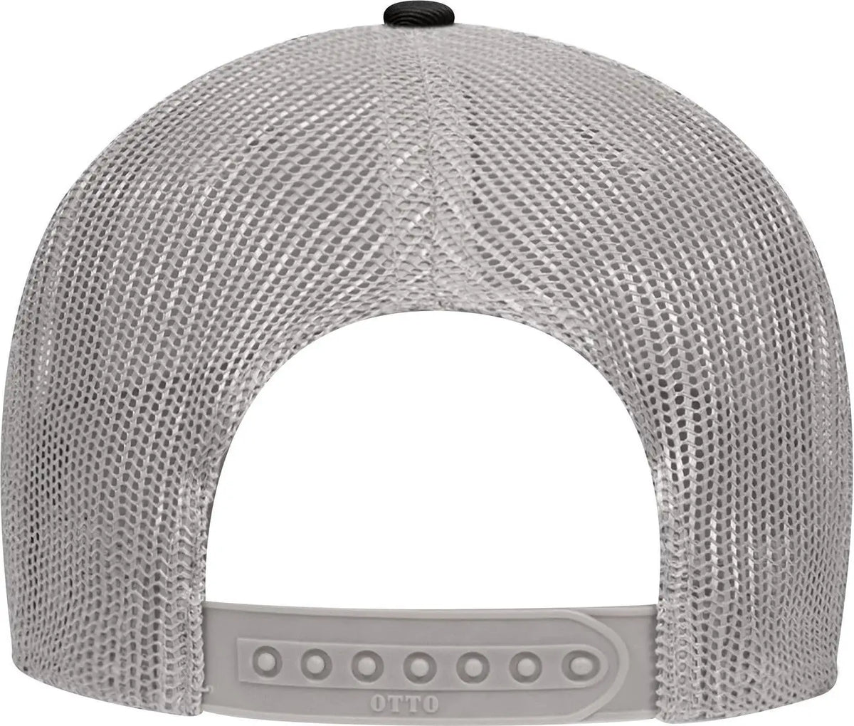 Otto 83-473 6 Panel Low Profile Mesh Back Trucker Cap - Blk/gry - 1/2’’ - 7 5/8’’