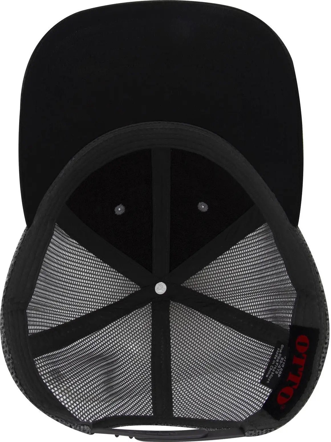Otto 83-473 6 Panel Low Profile Mesh Back Trucker Cap - Blk/gry/ch.gry - 1/2’’ - 7 5/8’’