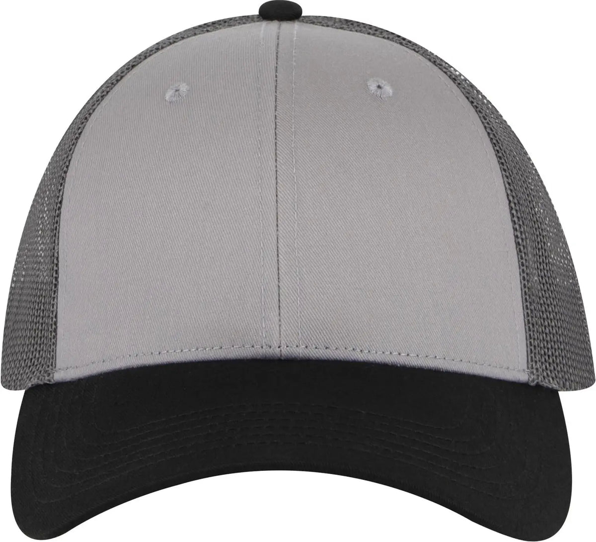 Otto 83-473 6 Panel Low Profile Mesh Back Trucker Cap - Blk/gry/ch.gry - 1/2’’ - 7 5/8’’