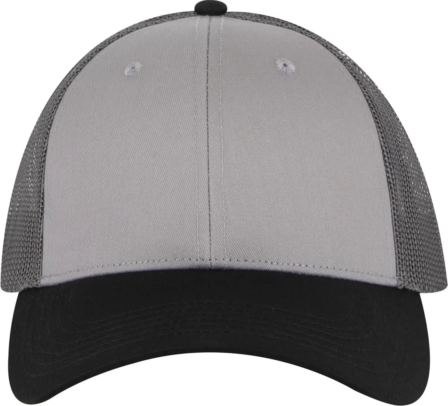 Otto 83-473 6 Panel Low Profile Mesh Back Trucker Cap - Blk/gry/ch.gry - 1/2’’ - 7 5/8’’