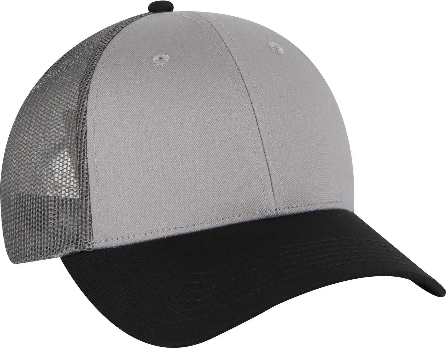 Otto 83-473 6 Panel Low Profile Mesh Back Trucker Cap - Blk/gry/ch.gry - 1/2’’ - 7 5/8’’