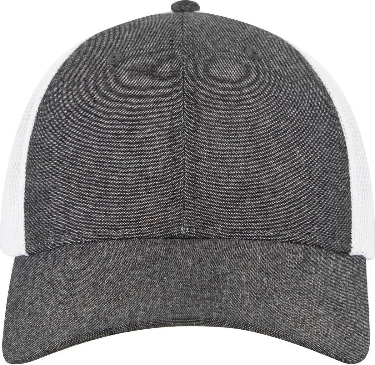 Otto 83-473 6 Panel Low Profile Mesh Back Trucker Cap - Blk/wht - 1/2’’ - 7 5/8’’