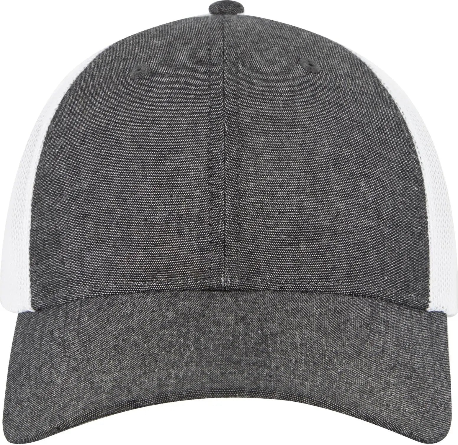 Otto 83-473 6 Panel Low Profile Mesh Back Trucker Cap - Blk/wht - 1/2’’ - 7 5/8’’