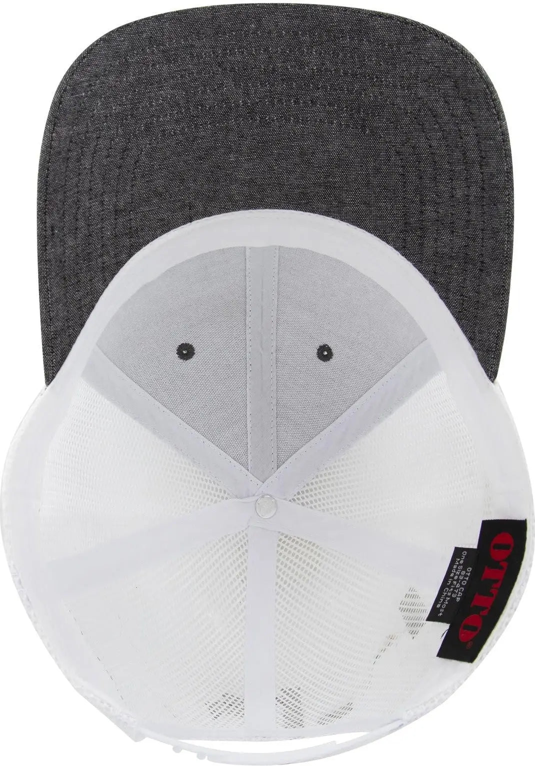 Otto 83-473 6 Panel Low Profile Mesh Back Trucker Cap - Blk/wht - 1/2’’ - 7 5/8’’