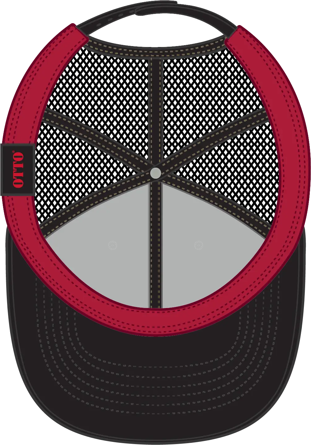 Otto 83-473 6 Panel Low Profile Mesh Back Trucker Cap - Blk/wht/blk