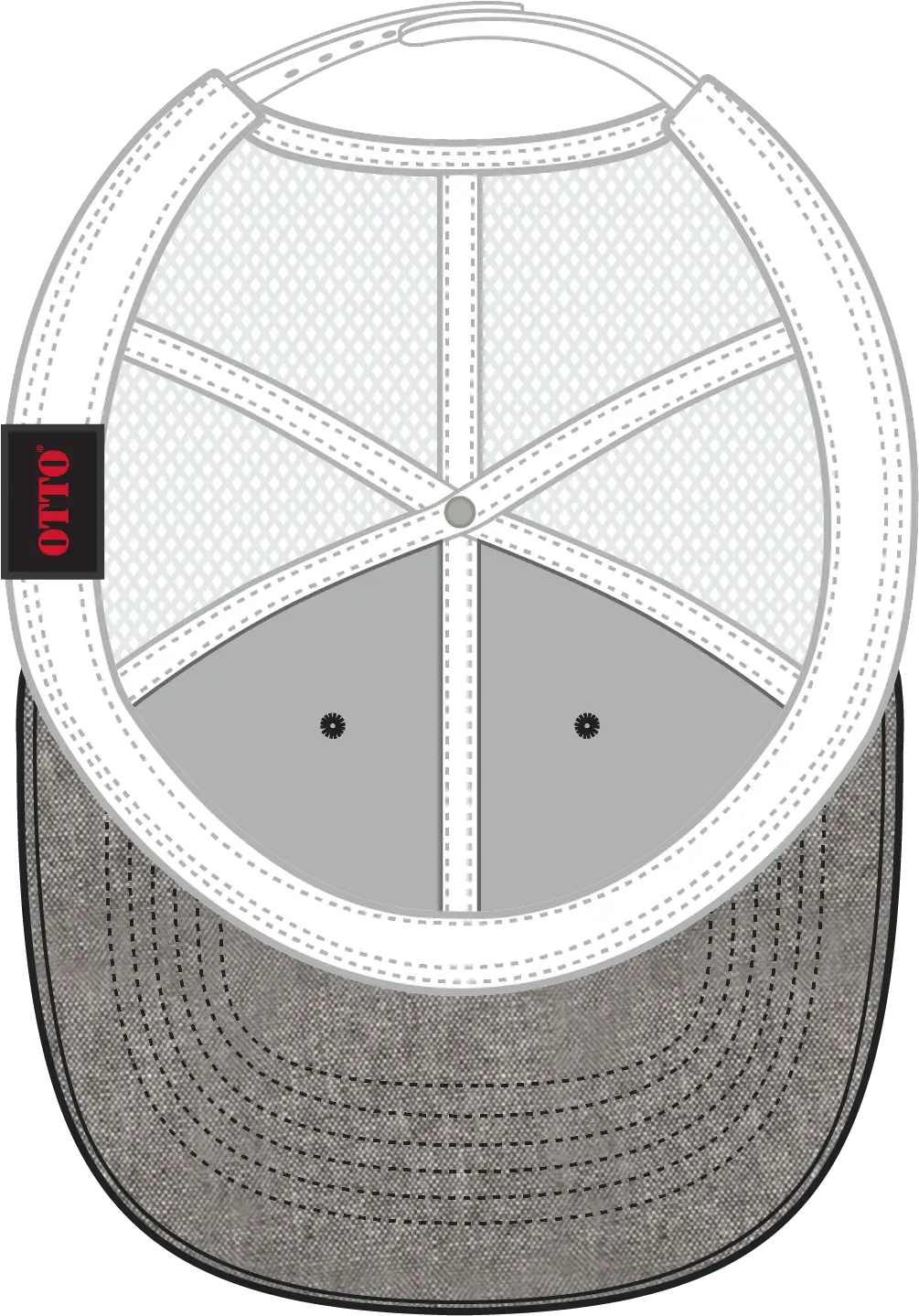 Otto 83-473 6 Panel Low Profile Mesh Back Trucker Cap - Ch.gry/wht - 1/2’’ - 7 5/8’’