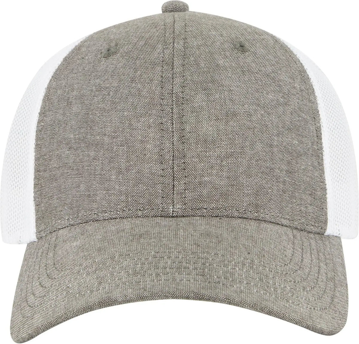 Otto 83-473 6 Panel Low Profile Mesh Back Trucker Cap - Ch.gry/wht - 1/2’’ - 7 5/8’’